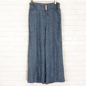 Anthropologie Cidra wide leg linen pants